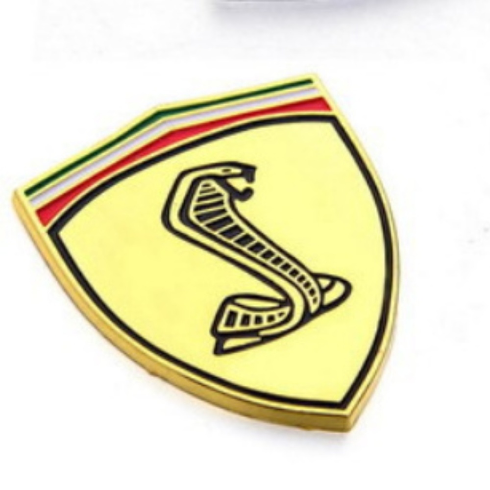 Ford Mustang Cobra Metal Emblem Badge Golden